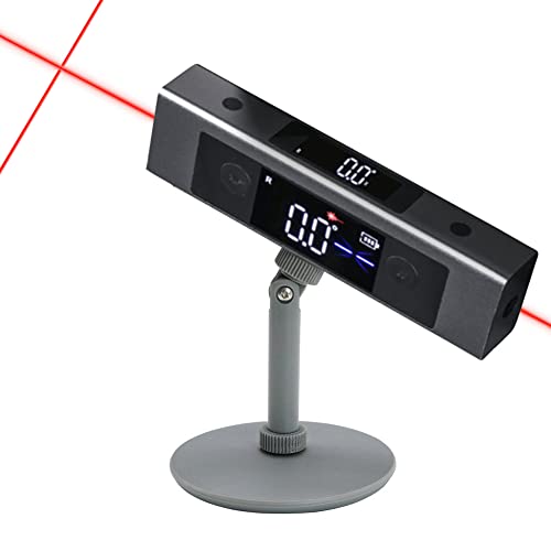 OUGETHER Protractor Digital Inclinometer, Angle Measure L-as-er Ruler, with Bi-directional Red Light Marking, Dual-Screen Angle Finder, Multifunctional Device Precise Professional (Dual L-as-er + Stand) - Image 1