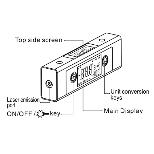 OUGETHER Protractor Digital Inclinometer, Angle Measure L-as-er Ruler, with Bi-directional Red Light Marking, Dual-Screen Angle Finder, Multifunctional Device Precise Professional (Dual L-as-er + Stand) - Image 3