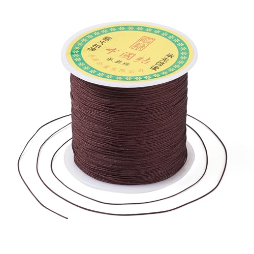 EEE ELECRELIVE 150 Yards 0.5mm Braided Nylon Crafting Thread Chinese Knotting Beading String Macrame Cord Rope for Necklace Bracelet Jewelry Craft Making, Coconut Brown - Image 1