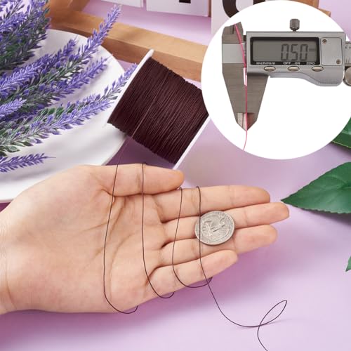 EEE ELECRELIVE 150 Yards 0.5mm Braided Nylon Crafting Thread Chinese Knotting Beading String Macrame Cord Rope for Necklace Bracelet Jewelry Craft Making, Coconut Brown - Image 2