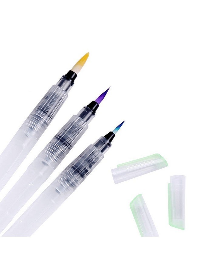 KABEER ART Nylon 3 Sizes Water Brush Pen For Watercolor Calligraphy Drawing Tool Marker|White - Image 1