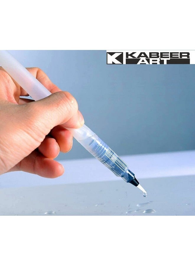 KABEER ART Nylon 3 Sizes Water Brush Pen For Watercolor Calligraphy Drawing Tool Marker|White - Image 3