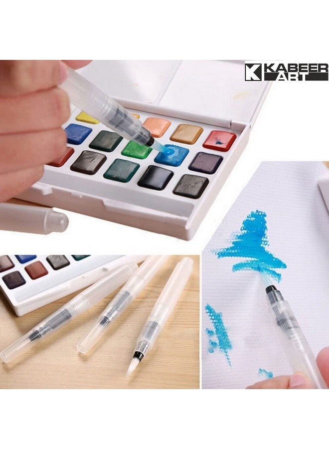 KABEER ART Nylon 3 Sizes Water Brush Pen For Watercolor Calligraphy Drawing Tool Marker|White - Image 5