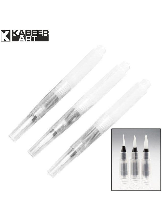 KABEER ART Nylon 3 Sizes Water Brush Pen For Watercolor Calligraphy Drawing Tool Marker|White - Image 4