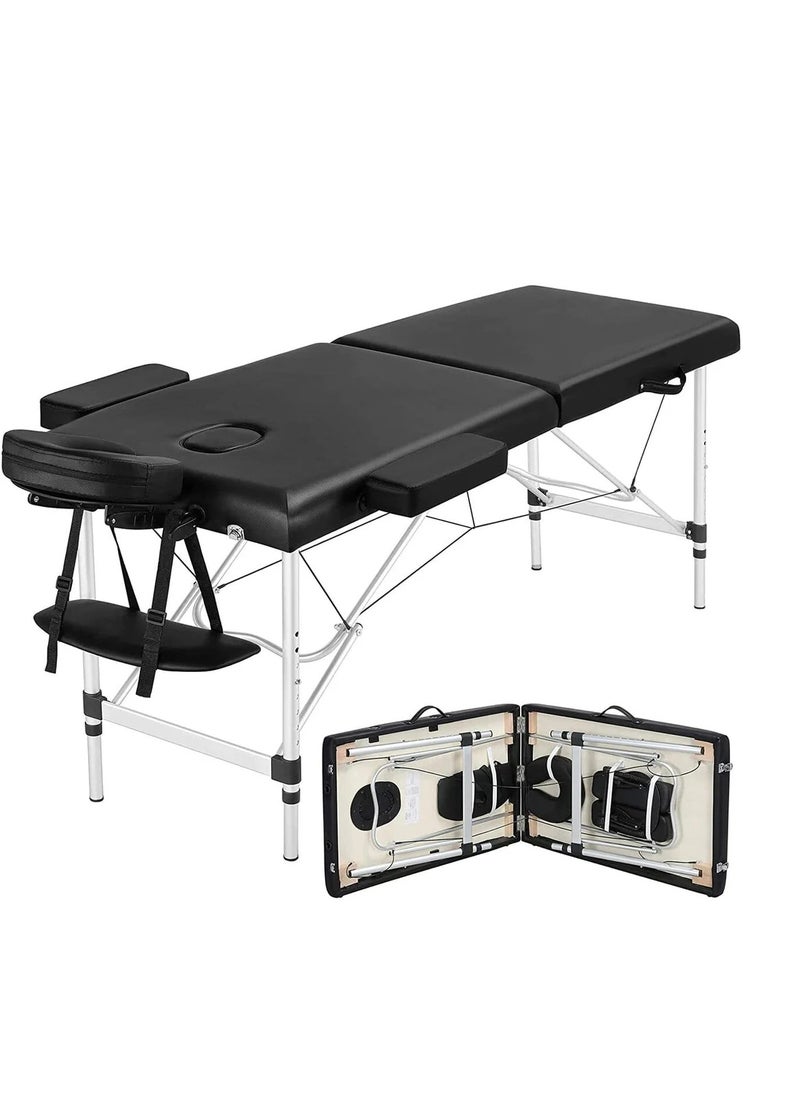 IOLITE Portable Bed Folding Beauty Bed 95cm length 19cmX74cm width Professional Portable Spa Massage Tables Foldable with Bag Salon Portable Massage Bed Foldable Massage Tables with Pillow SPA Bed   Stainless Steel Frame  SPA Salon Tattoo Massage Therapeutic Treatment Massage Adjustable Table  - Image 1