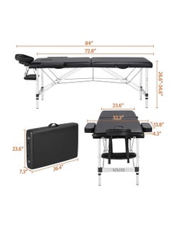 IOLITE Portable Bed Folding Beauty Bed 95cm length 19cmX74cm width Professional Portable Spa Massage Tables Foldable with Bag Salon Portable Massage Bed Foldable Massage Tables with Pillow SPA Bed   Stainless Steel Frame  SPA Salon Tattoo Massage Therapeutic Treatment Massage Adjustable Table  - Image 2