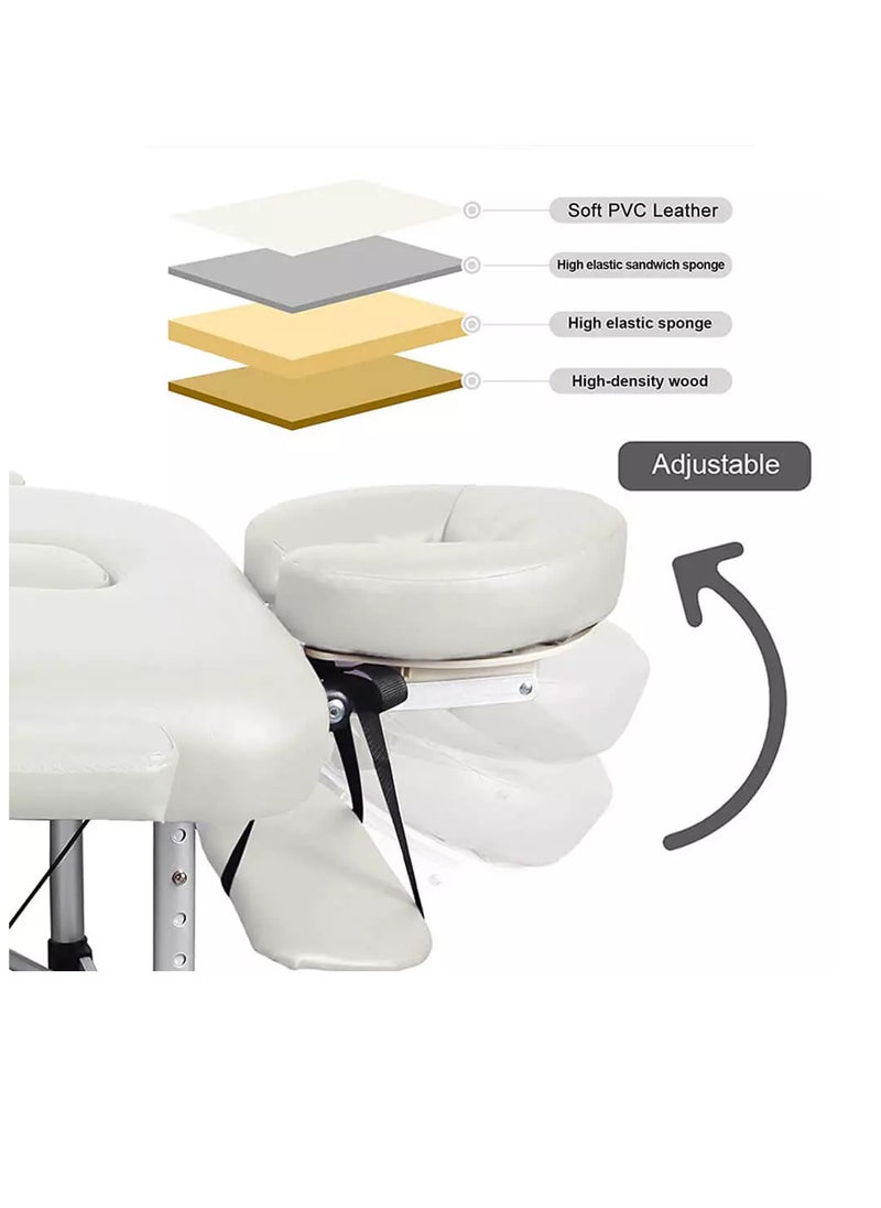 IOLITE Portable Bed Folding Beauty Bed 95cm length 19cmX74cm width Professional Portable Spa Massage Tables Foldable with Bag Salon Portable Massage Bed Foldable Massage Tables with Pillow SPA Bed   Stainless Steel Frame  SPA Salon Tattoo Massage Therapeutic Treatment Massage Adjustable Table  - Image 5