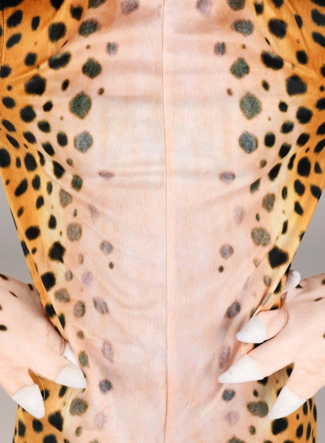 Fun Costumes Cheerful Cheetah for Toddlers Plush Jumpsuit, Yellow 4T - Image 4