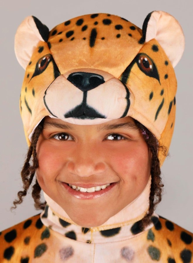 Fun Costumes Cheerful Cheetah for Toddlers Plush Jumpsuit, Yellow 4T - Image 3