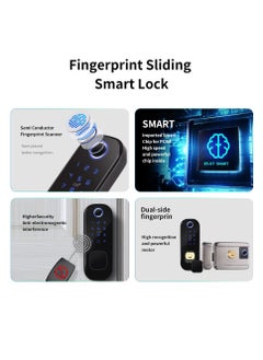 LUMIVE Lumive Double-Sided Smart Door Lock - Fingerprint Entry WiFi Smart Lock, Passcode, Remote App Unlocking, 5x Smart Cards, Keys, Outdoor Smart Door Lock,Fits Doors 35-70mm  - Image 4