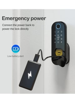 LUMIVE Lumive Double-Sided Smart Door Lock - Fingerprint Entry WiFi Smart Lock, Passcode, Remote App Unlocking, 5x Smart Cards, Keys, Outdoor Smart Door Lock,Fits Doors 35-70mm  - Image 5
