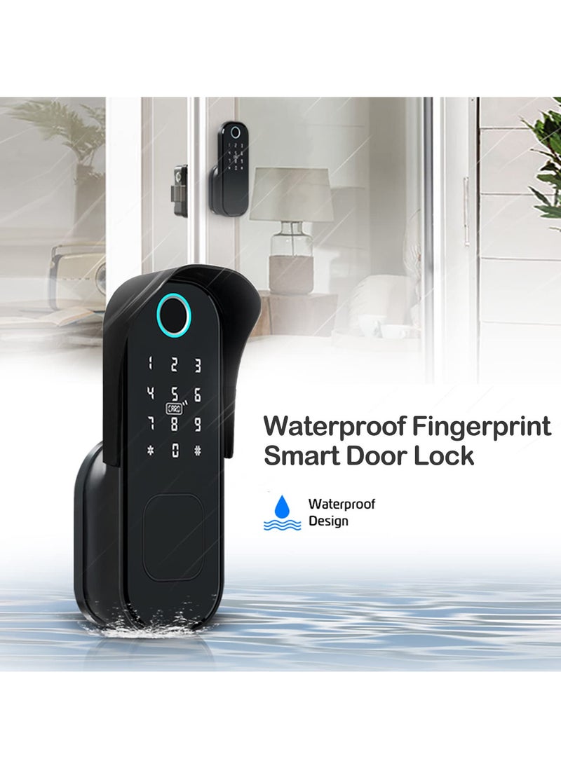 LUMIVE - Lumive Double-Sided Smart Door Lock - Fingerprint Entry WiFi Smart Lock, Passcode, Remote App Unlocking, 5x Smart Cards, Keys, Outdoor Smart Door Lock,Fits Doors 35-70mm - Image 1
