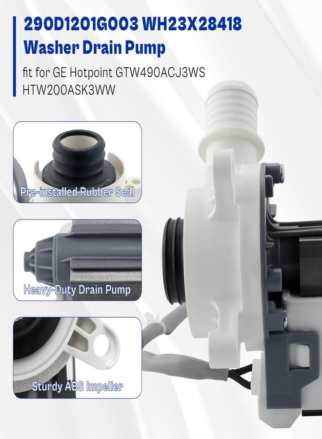 prime&swift 290D1201G003 fit for Hotpoint GE WH23X24175 Washer Drain Pump Motor WH23X28418 gtw330ask gtw460asj gtw220ack htw240ask WH23X24178 WH23X27574 GTW750CPL0DG GTW460ASJ5WW B40-3A01 HTW200ASK prime&swift - Image 5