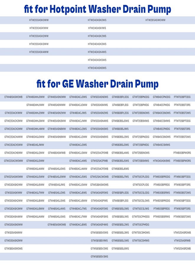 prime&swift 290D1201G003 fit for Hotpoint GE WH23X24175 Washer Drain Pump Motor WH23X28418 gtw330ask gtw460asj gtw220ack htw240ask WH23X24178 WH23X27574 GTW750CPL0DG GTW460ASJ5WW B40-3A01 HTW200ASK prime&swift - Image 2