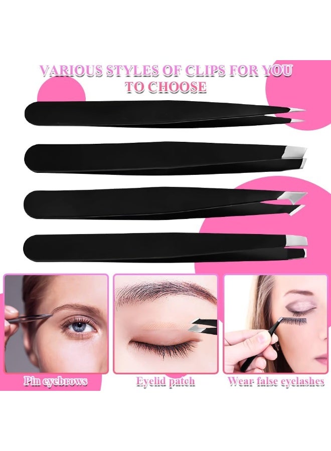 7pcs Eyebrow Tweezer Set,  Professional Plucker Tweezers Set with Curved Scissors, Eyebrow Razor & Eyebrow Brush, Precision Tweezers for Eyebrow, Facial Hair, Splinter, Ingrown Hair Removal - Image 2