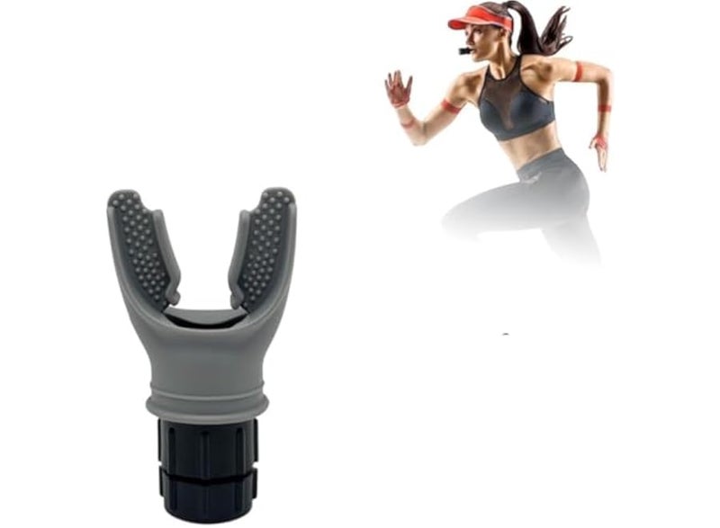 Breathing Trainer, Portable Lung Trainer, Breathing Resistance Trainer for Oral and Muscle Exercise, Daily Fitness Training, Easy to Clean Design (Grey) - Image 1