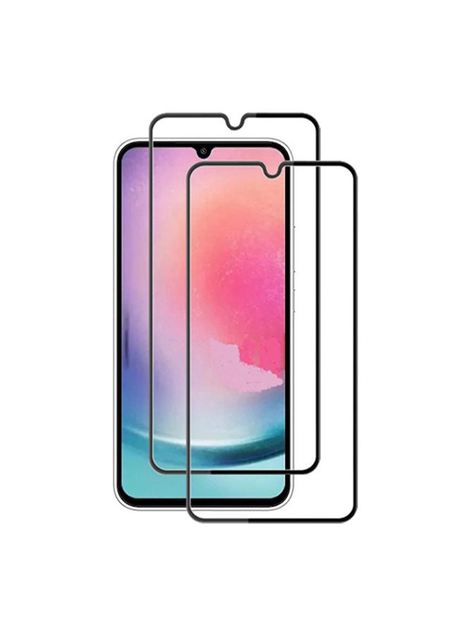 O Ozone Pack Of 2 for Samsung Galaxy A24 5G Screen Protector 9H Hardness Full Coverage Screen Guard HD Ultra-thin Tempered Glass Screen Protector - Black - Image 1