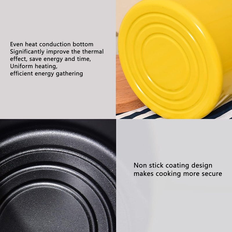 3L Mini Deep Fryer Pot, Fryer Basket Stainless Steel Deep Fryer Pot with Oil Filter Rack Lid for Home Kitchen Fryer Yellow - Image 4