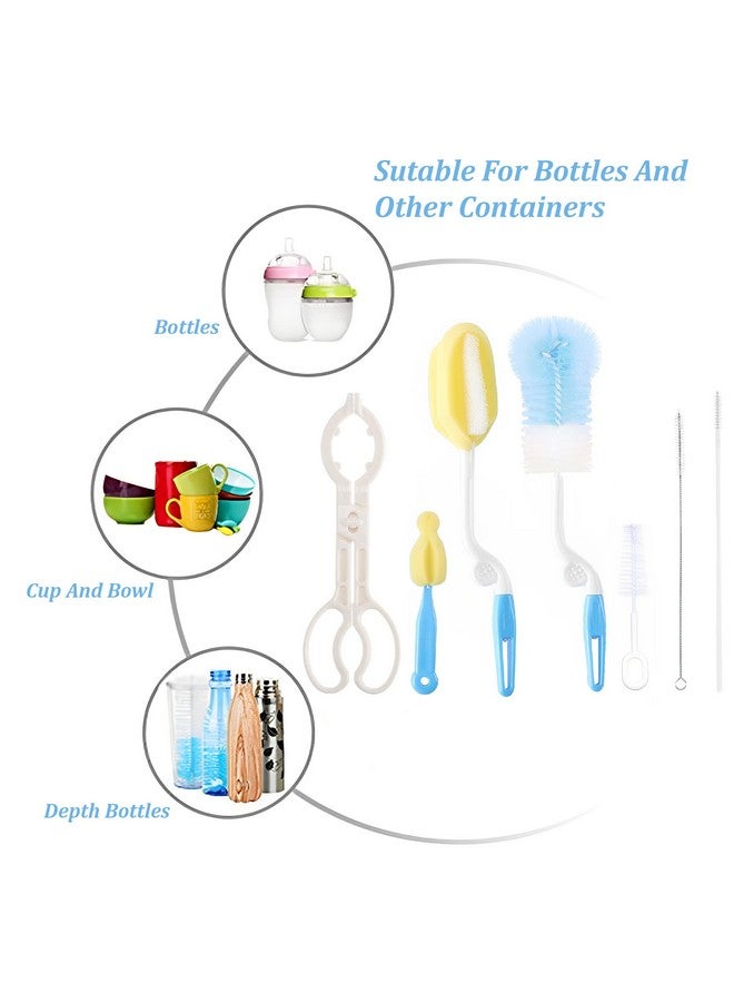 Syga 7 Pcs Baby Milk Bottle Nipple Straw Brush Sponge Bpa Free Pp Cleaning Brush Cleaner Bottle Tong - Image 5