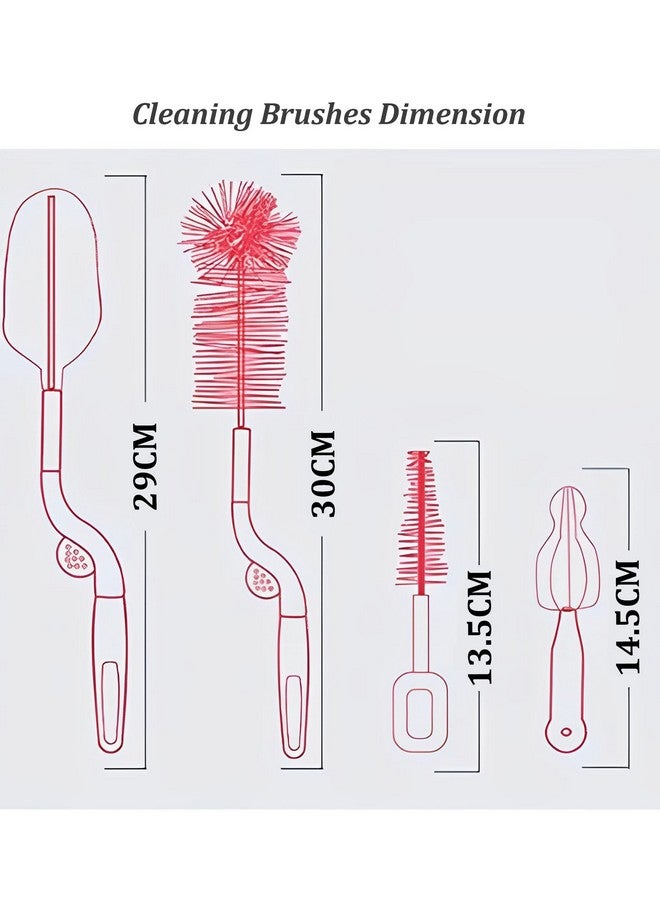 Syga 7 Pcs Baby Milk Bottle Nipple Straw Brush Sponge Bpa Free Pp Cleaning Brush Cleaner Bottle Tong - Image 3