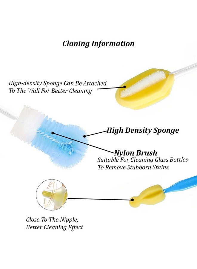 Syga 7 Pcs Baby Milk Bottle Nipple Straw Brush Sponge Bpa Free Pp Cleaning Brush Cleaner Bottle Tong - Image 4