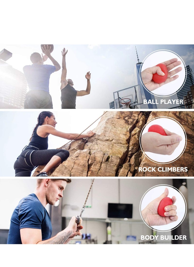 3-Piece Hand Grip Strength Trainer, Stress Relief Ball for Adults and Kids, Wrist Rehab Therapy Hand Grip Equipment Ball Squishy Finger Resistance Exercise Squeezer