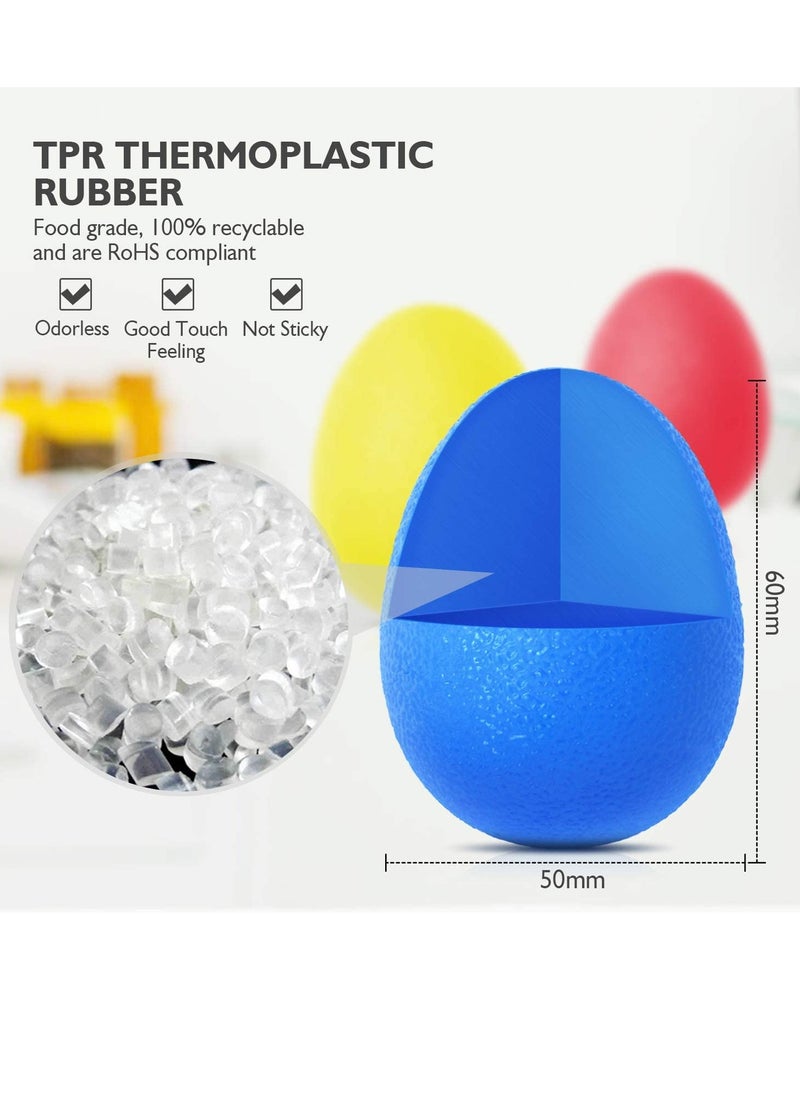 3-Piece Hand Grip Strength Trainer, Stress Relief Ball for Adults and Kids, Wrist Rehab Therapy Hand Grip Equipment Ball Squishy Finger Resistance Exercise Squeezer