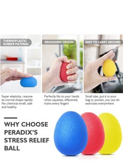 Cuken 3-Piece Hand Grip Strength Trainer, Stress Relief Ball for Adults and Kids, Wrist Rehab Therapy Hand Grip Equipment Ball Squishy Finger Resistance Exercise Squeezer  - Image 5