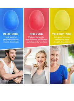 Cuken 3-Piece Hand Grip Strength Trainer, Stress Relief Ball for Adults and Kids, Wrist Rehab Therapy Hand Grip Equipment Ball Squishy Finger Resistance Exercise Squeezer  - Image 2
