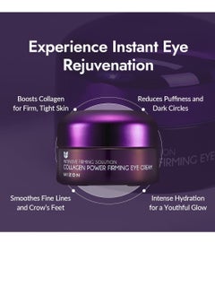 MIZON MIZON Collagen Power Firming Eye Cream, Collagen, Anti-wrinkle, elastin booster, Moisturizing, skin elasticity with Hyaluronic Acid. (25ml, 0.84 FL oz)  - Image 2