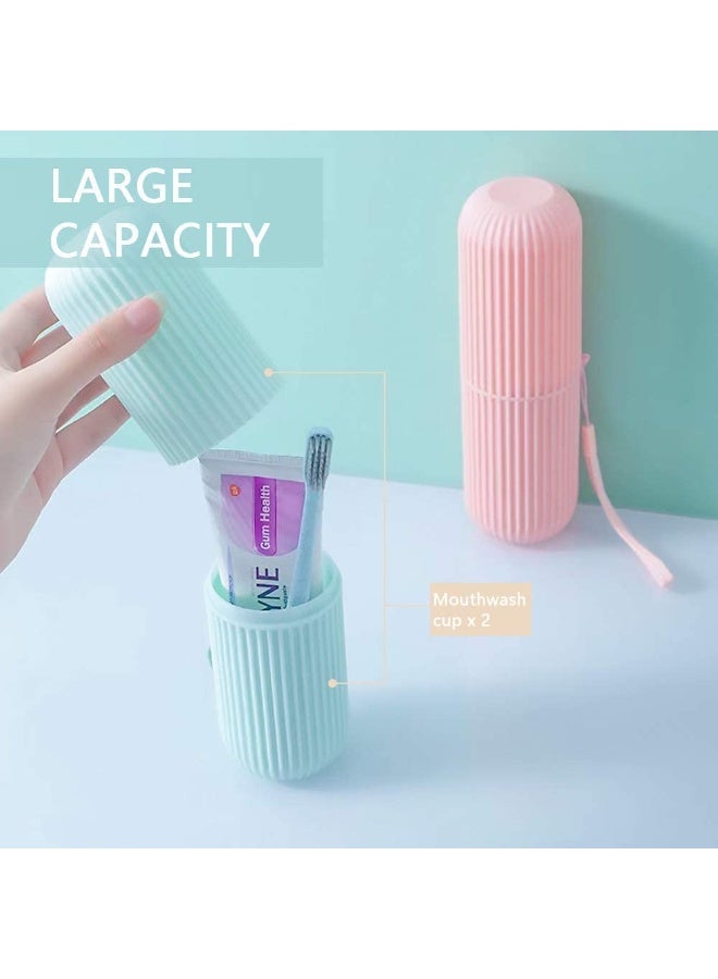 Style Keepers Pack of 4 Tongue Cleaner with capsule holder for Travel, portable capsule shaped tooth brush, tooth paste storage plastic case, flexible design for health, brush scrapper Oral care tool - Image 3