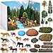 Simgoing 55 Pieces Rainforest Diorama Kit Rainforest Diorama Supplies Include Animals Figures Model Trees Artificial Tree Fake Rocks Sand Stone Moss with Gift Box for Gifts Project Birthday - Image 3