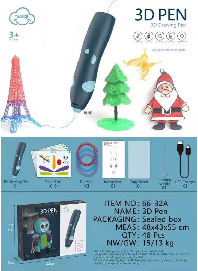 3D pen 3D printing pen painting pen set low temperature wireless creative graffiti toy children diy three-dimensional painting pen  - Image 5