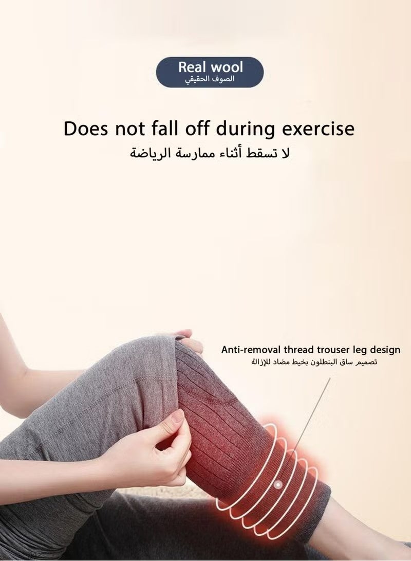 YOUGE Unisex Winter Warm Thicken Cashmere Wool Knee Brace Support Pads Leg Warmers Thin Knee Sleeves for Men and Women Sports and Daily Wear (Dark Grey) - Image 4