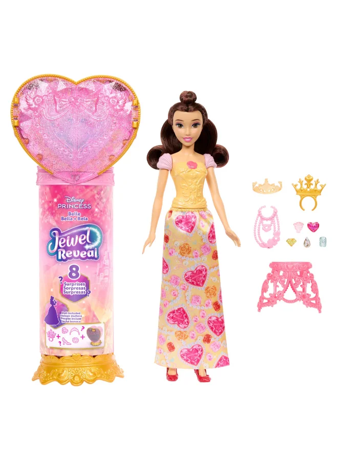 Disney  Princess Belle Fashion Doll & Accessories with 8 Surprises, Including Heart Gem Box, Ring for Child & 9 Pieces, Inspired by Movie  | Best Price UAE