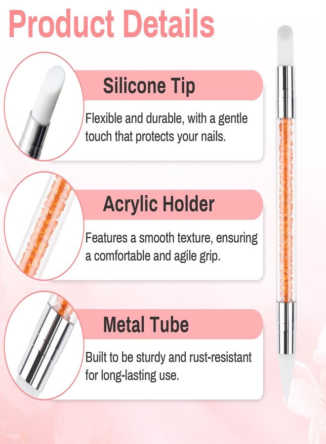 RAQEHO 5PCS Silicone Nail Tools - Dual Tipped Sculpture Tool Chrome Applicator for Sculpting & 3D Nail Gel,Polish, Resin, Chrome Nail Powder for Design,Drawing,Shaping,Dotting Manicure Must Have - Image 2