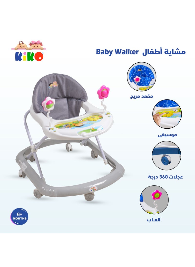 Kiko Baby Walker With Toys - Grey  - Image 2