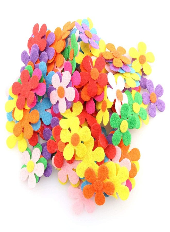Tegg Felt Flowers 120PCS 28mm Mixed Colours Fabric Flower Embellishments for DIY Crafts Sewing Handcraft - Image 1