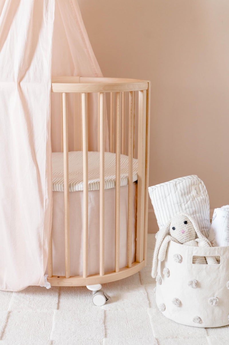 Pehr Pom Pom Basket, Bin (Grey) | 100% Cotton Canvas Storage for Nursery, Playroom & Home | Decorative Organizer | 13â€D x 12â€H - Image 5