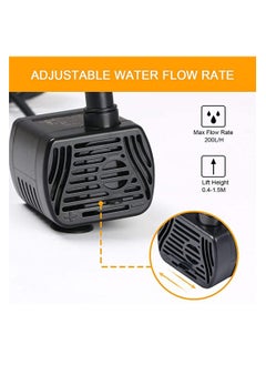 Submersible Water Pump, 200L USB Pump for Aquarium, Fish Tank, Statuary and Hydroponics Fountain Super Silent Small - pzsku/Z3C75258A4514A488E328Z/45/_/1698648262/1cca33b0-0fa3-421b-a96a-9d0d70e0cb54