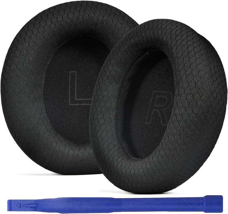 Adhiper Replacement Ear Pads for Soundcore Q30 Headphones, Upgraded Mesh Fabric Earpad Cushions for Anker Soundcore Life Q30/Q35 with High-Density Memory Foam, Breathable & Softer (Black) - Image 1