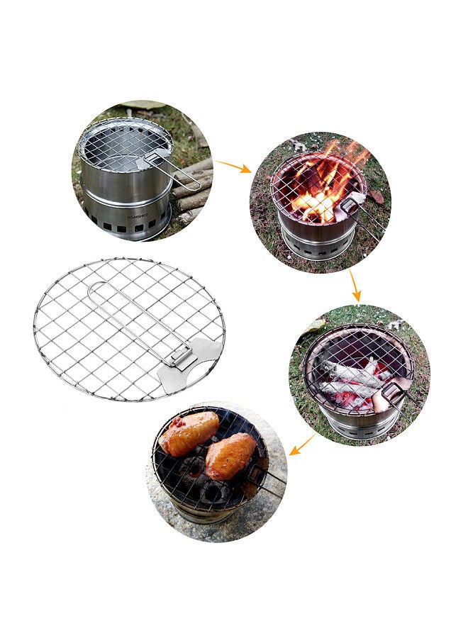 Generic Portable Folding Windproof Wood Burning Stove Compact Stainless Steel Alcohol Stove Outdoor Camping Hiking Backpacking Picnic BBQ  - Image 4