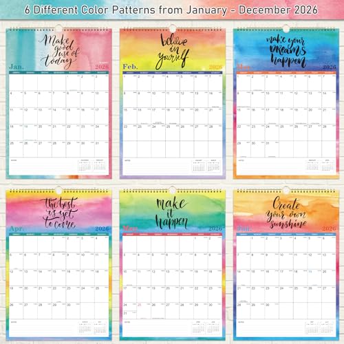 Journaltastic 2026 Calendar - 2026 Wall Calendar, January 2026 - December 2026, 12 Monthly with Thick Paper, 12" x 17", Large Blocks with Julian Dates, Twin-Wire Binding, Hanging Hole - Image 3