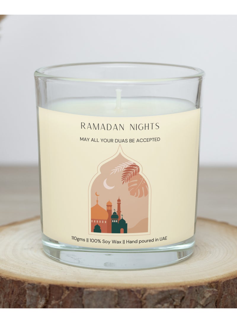 Serenova Natural Soy Wax Scented Jar Candle  (Oud/Amber , 110g) - Image 1