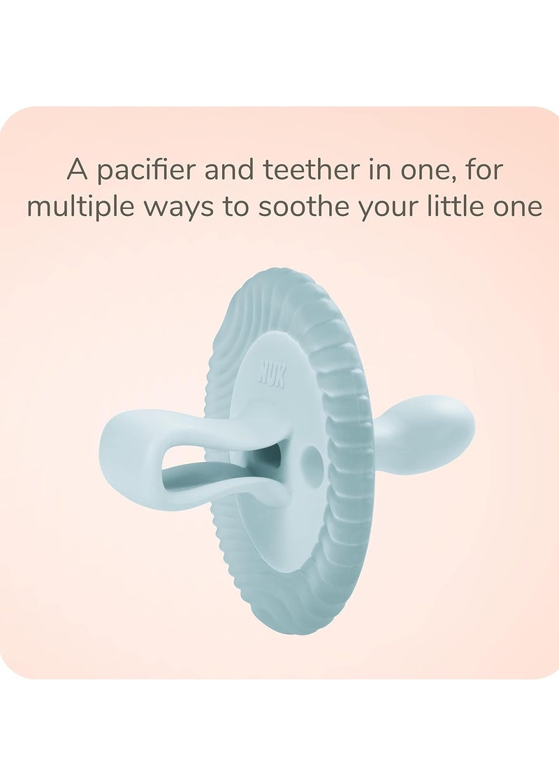 NUK - NUK Comfy Duet 100% Silicone Soother 2-in-1 Pacifier and Teether 0-12 Months - Image 1