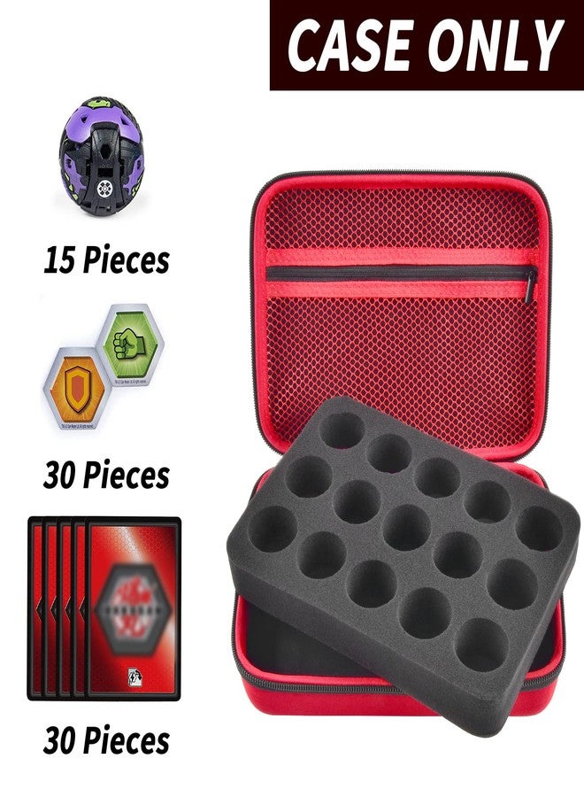 Comecase حافظة تخزين ألعاب منظمة متوافقة مع شخصيات باكوجان، باكو كورز وتحالف المدرعات، شخصية معركة جيغان رايزينغ (أحمر + داخل رغوة سوداء) - Image 2