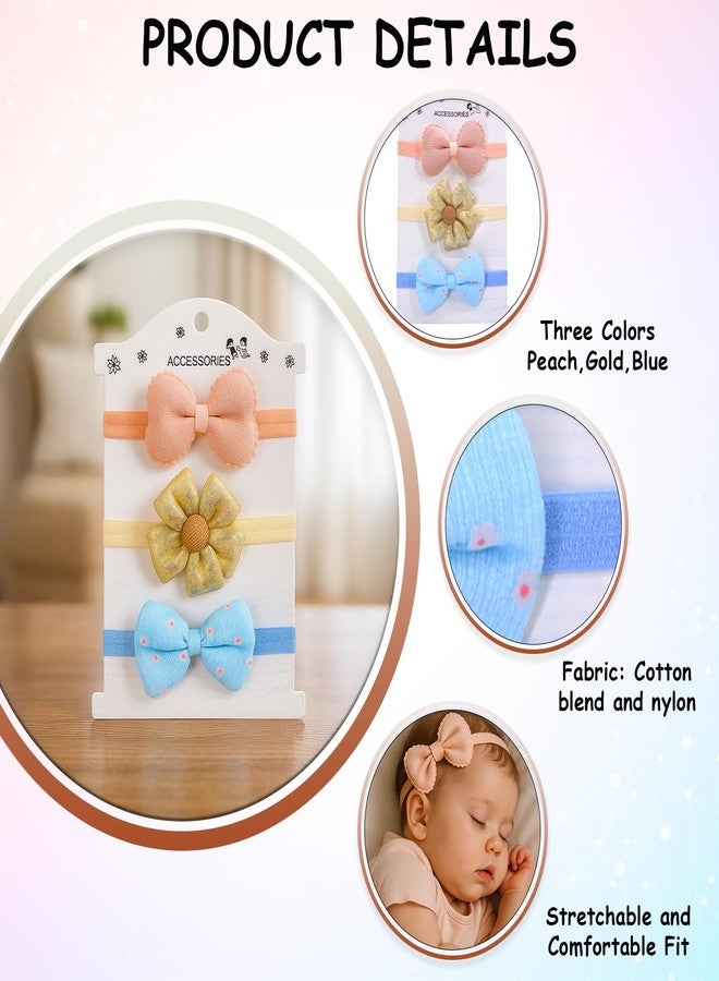 SYGA Baby Headband Set Pack of 3 for Girls 0–3 Years | Soft Stretchable Flower & Bow Hairbands | Comfortable Non-Slip Infant & Toddler Hair Accessories(STYLE-02) - Image 5