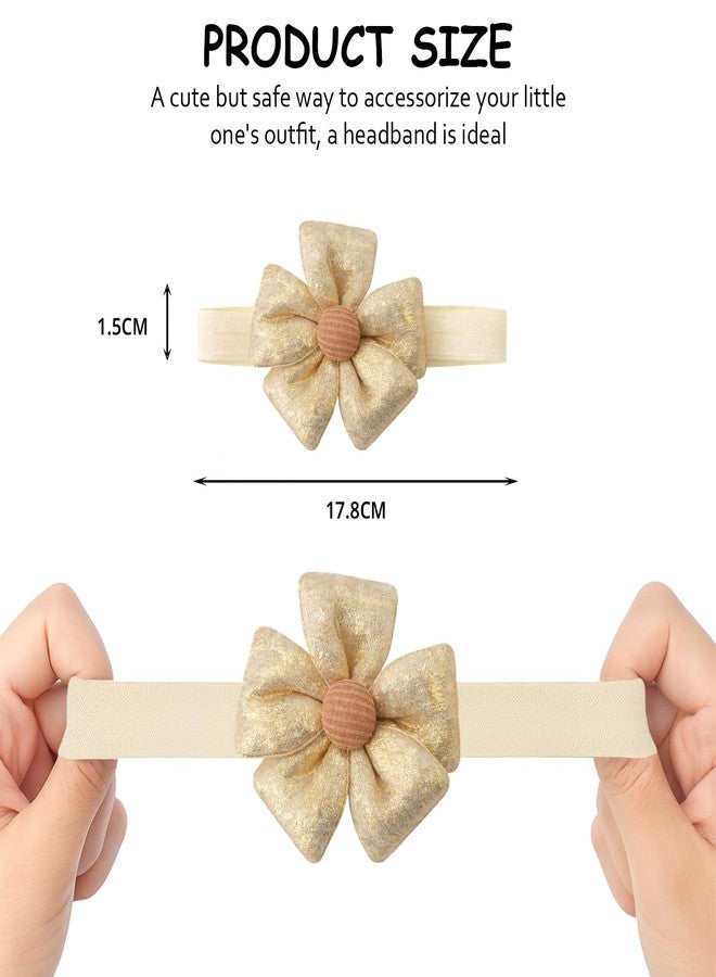 SYGA Baby Headband Set Pack of 3 for Girls 0–3 Years | Soft Stretchable Flower & Bow Hairbands | Comfortable Non-Slip Infant & Toddler Hair Accessories(STYLE-02) - Image 4