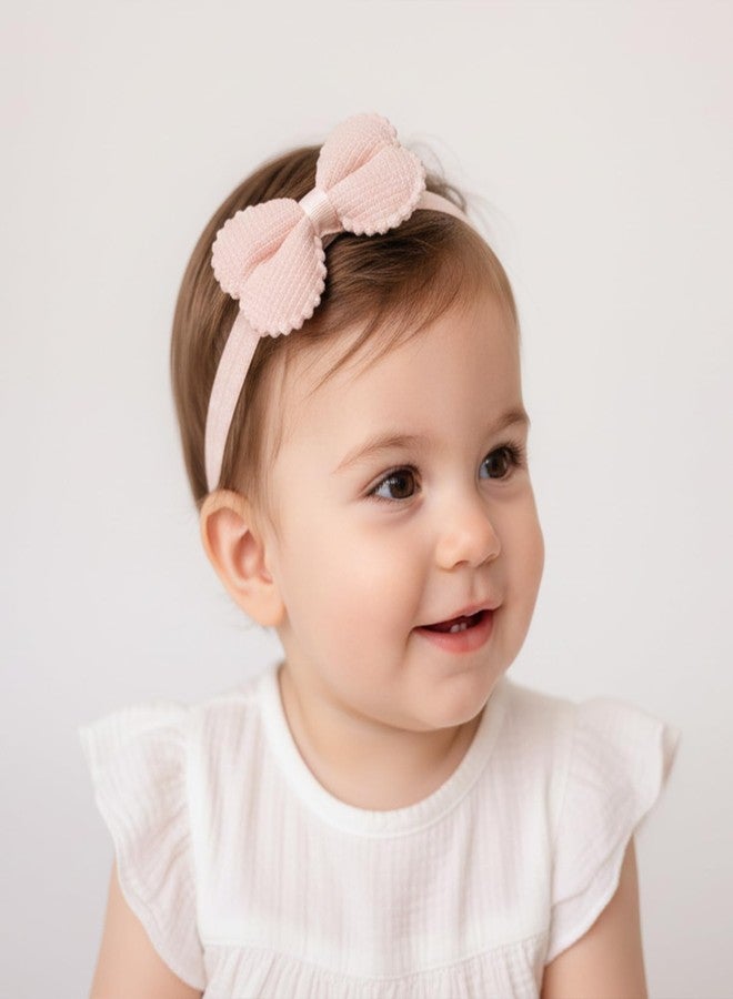 SYGA Baby Headband Set Pack of 3 for Girls 0–3 Years | Soft Stretchable Flower & Bow Hairbands | Comfortable Non-Slip Infant & Toddler Hair Accessories(STYLE-02) - Image 2