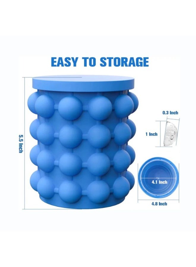 2-in-1 Silicone Ice Cube Maker Genie with Cylindrical Bubble Design – Space-Saving Ice Bucket & Ice Tray with Airtight Lid for Iced Coffee, Cocktails & Cold Drinks - Image 4